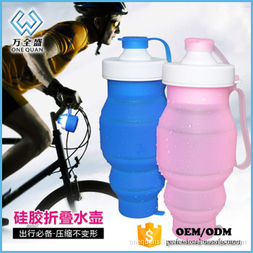 transparent outdoor silicone foldable water bottle